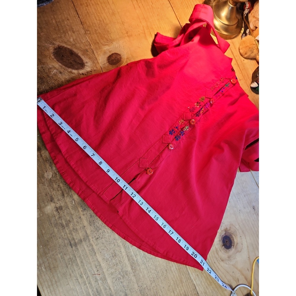Woman's Red Sleeveless Tied Dress With Pockets, Sz S - Picture 9 of 11